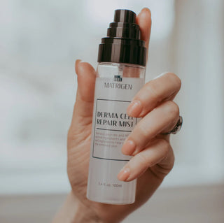 Matrigen Derma Cell Repair Mist face mist with a clear spray bottle, designed to hydrate and soothe skin.