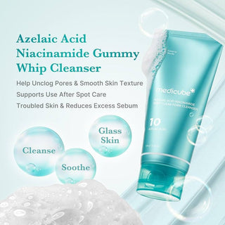 Medicube Azelaic Acid and Niacinamide Deep Clean Foam Cleanser in 120g tube, showing the product packaging and label.