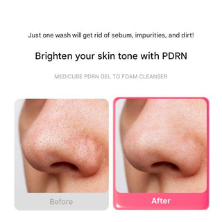 Medicube PDRN Hydrating Gel Cleansing Gel in a 200mL tube, with a smooth, transparent gel texture suitable for gentle facial cleansing.