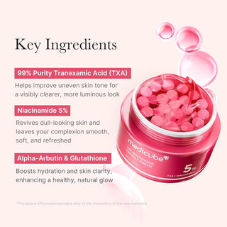 Medicube TXA Niacinamide Capsule Cream 55g jar with white lid, showcasing the cream's smooth texture in a natural setting.