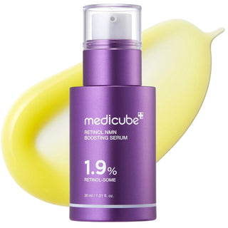 Medicube Retinol Boosting Serum 30ml bottle with dropper for brightening and anti-aging skincare.