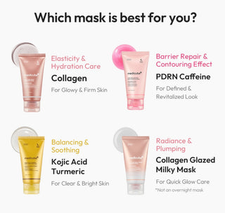 Medicube Collagen Milk Toning Wrapping Mask, 75mL, a nourishing face mask with collagen and milk for toned skin.
