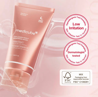 Medicube Collagen Night Wrapping Mask, 75mL, face night mask with hydrating and nourishing ingredients in a jar.