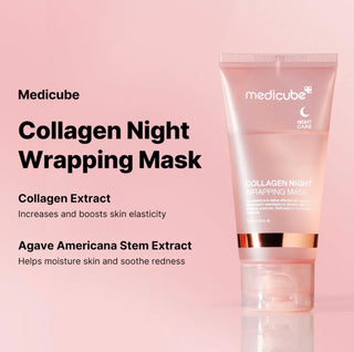 Medicube Collagen Night Wrapping Mask, 75mL, a face night mask with a hydrating and firming collagen formula.