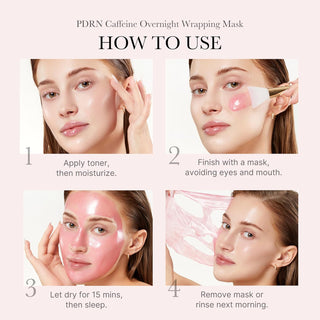Medicube PDRN Pink Caffeine Night Wrapping Mask in a 75mL jar, designed for nourishing and revitalizing skin overnight.