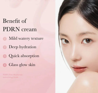 Medcube PDRN Pink Hyaluronic Facial Moisturizing Cream in 50mL jar, showcasing a pink and white skincare product for hydration.
