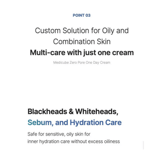 Medicube Zero Pore One Day Cream in 50mL jar, a facial cream with pore-refining and hydrating properties, displayed in a white container.