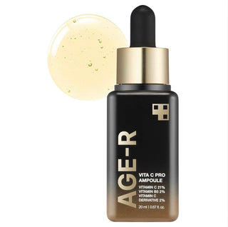 Medicube AGE-R Vita C Pro Ampoule serum in a 20mL bottle, featuring brightening and anti-aging skincare benefits.