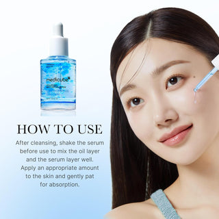 Medicube Hyaluronic Multi Peptide Serum 30mL bottle with pump, featuring clear serum and sleek packaging.