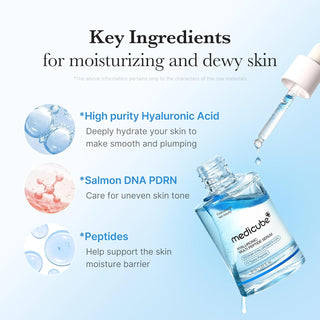 Medicube Hyaluronic Multi Peptide Serum in 30mL bottle, featuring a sleek container and clear labeling for hydrating skincare.