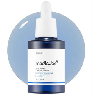 Medicube Zero Pore One Day Serum bottle showing sleek 30mL packaging with clear labeling and minimalist design.