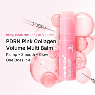 Medicube PDRN Pink Collagen Volume Multi Balm in 10g jar, creamy skin balm with pink hue and collagen for skin hydration and plumping.