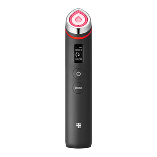 Medicube Age-R Booster Pro skincare tool in pink, designed for anti-aging skincare routines, shown on a white background.