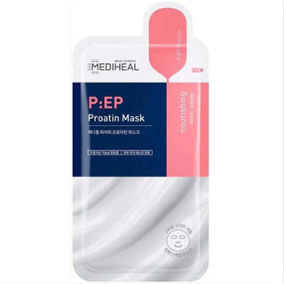Mediheal P:EP Proatin Face Sheet Mask in 25mL packet, hydrating skincare mask with soothing ingredients for healthy skin.