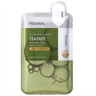 Mediheal Teatree Nude Gel Mask face sheet mask in 30mL sachet, designed for soothing and hydrating skin.