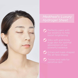 Mediheal The I.P.I Brightening Ampoule Mask, face sheet mask with soothing and brightening ingredients, 25mL packet shown.