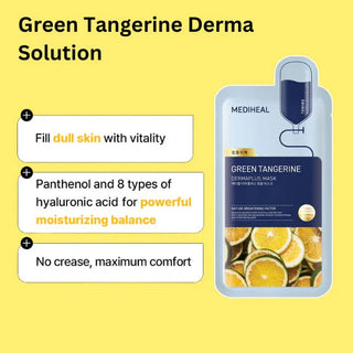Mediheal Dermaplus face sheet mask with 22mL of skincare serum, designed to hydrate and soothe the skin.
