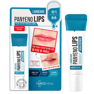 Mediheal Labocare Pantenolips Healssence lip balm tube with clear label and applicator tip, designed for lip moisturization and healing.