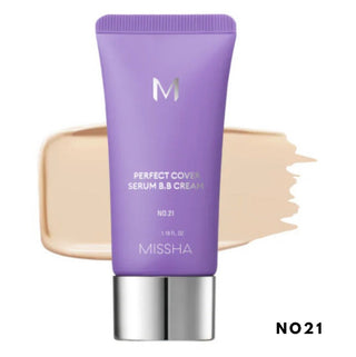 MISSHA M Perfect Cover Serum BB Cream in 50ml bottle, showcasing the sleek packaging and product label.