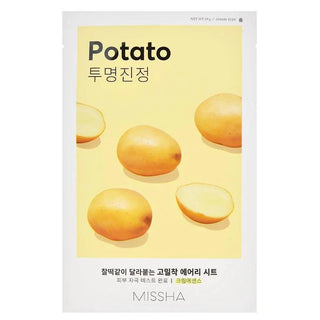MISSHA Airy Fit Sheet Mask for face, featuring rice extract, designed for hydrating and soothing skin.