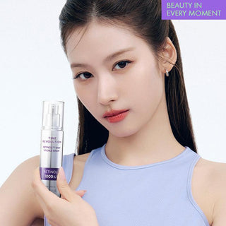 MISSHA Time Revolution Retinol 1000 Spicule Serum 50ml bottle with dropper, showcasing the skincare product designed for anti-aging.