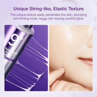 Numbuzin No.9 NAD Bio Lifting Essence in a clear bottle, showcasing the essence's texture and packaging with a clean, minimalist design.