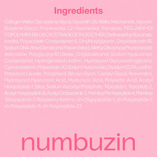 Numbuzin No.2 Rose PDRN Collagen Plumping Serum bottle, 30mL, with a sleek design and rose-themed branding.