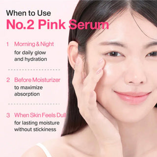 Numbuzin No.2 Rose PDRN Collagen Plumping Serum in a 30mL bottle, featuring a clear glass container with a white pump dispenser.