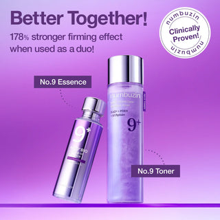 Numbuzin No.9 NAD PDRN Glow Boosting Toner 150mL bottle, clear liquid toner with minimalist label and branding on the front.