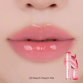 Rom&nd The Juicy Lasting Tint lip tint in 3.5g, showcasing the vibrant packaging and product tube with a glossy finish.