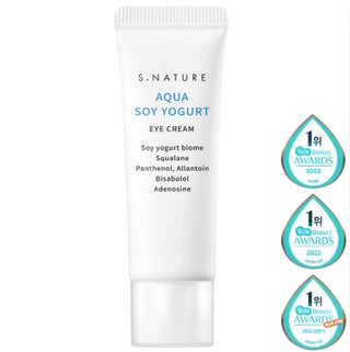 S.NATURE Aqua Soy Yogurt Eye Cream in a 25g jar, featuring a smooth, hydrating cream for eye skincare.