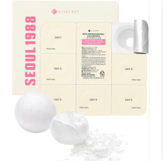 KSECRET Seoul 1988 Boosting Ball collagen cream applicator with a sleek design, used for skincare and facial massage.
