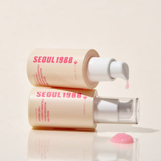 KSECRET Seoul 1988 Boosting Serum with Collagen Complex 7 and Red Ginseng, showing a sleek serum bottle with a pump dispenser.