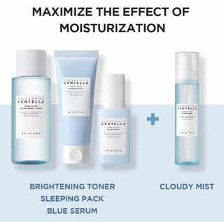 Skin1004 Madagascar Centella Hyalu-Cica Cloudy Mist spray bottle with a clear label, designed to hydrate and soothe the skin.