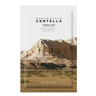 SKIN1004 Madagascar Centella Watergel Sheet Ampoule Mask, a soothing facial sheet mask with Centella extract for hydration and calming.