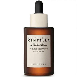 Skin1004 Madagascar Centella Probio-Cica Intensive Ampoule serum in a 50ml bottle, designed for soothing and repairing skin.