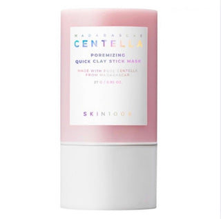 Skin1004 Madagascar Centella Poremizing Quick Clay Stick Mask in a sleek skin balm form with a clear label and packaging