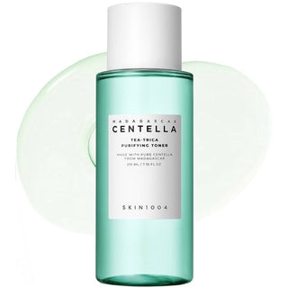 SKIN1004 Madagascar Centella Tea-Trica Purifying Toner in 210ml bottle, featuring a clear liquid and minimalist label design.