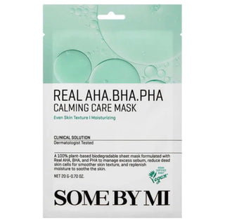 SOME BY MI Real Care Mask 20g face sheet mask with soothing ingredients, designed to hydrate and calm the skin.