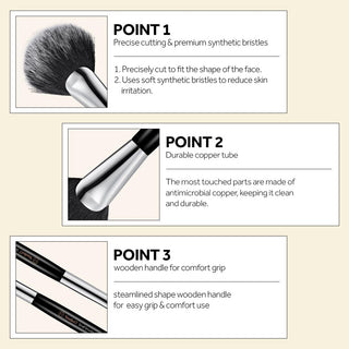 Studio 17 Blush Brush 833, a soft makeup brush with a rounded tip for applying blush, shown on a white background.