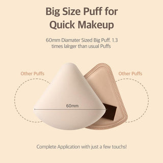 Studio 17 Pang Pang Triangle Puff makeup tool for seamless blending and flawless application in a close-up view.