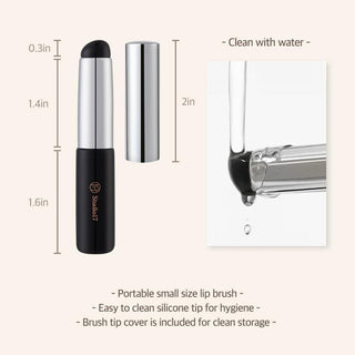 Studio 17 silicone lip brush for precise makeup application, featuring flexible silicone bristles in a sleek design.
