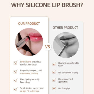 Studio 17 silicone lip brush for makeup application, featuring a flexible silicone tip and ergonomic handle for precise lip makeup.