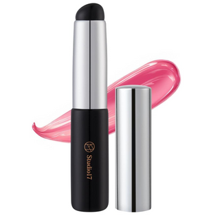 Studio 17 silicone lip brush for precise makeup application, featuring a flexible, easy-to-clean design.