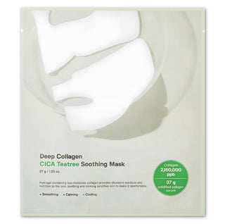 SUNGBOON EDITOR Deep Collagen Cica Teatree Face Sheet Mask, soothing skincare mask in 37g sheet for calming and hydration.