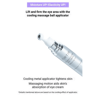 TIRTIR Collagen Lifting Eye Cream in 15mL jar, showcasing its smooth, hydrating texture and elegant packaging.