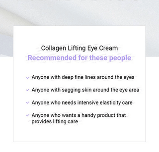 TIRTIR Collagen Lifting Eye Cream in 15mL jar, featuring a sleek packaging design suited for reducing fine lines and improving skin firmness.