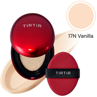TIRTIR Mask Fit Red Cushion Foundation makeup compact with a red cushion, opened to show the foundation inside.
