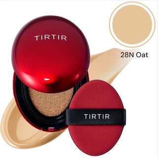 TIRTIR Mask Fit Red Cushion Foundation makeup compact with a sleek shell design and 4.5g of foundation inside.