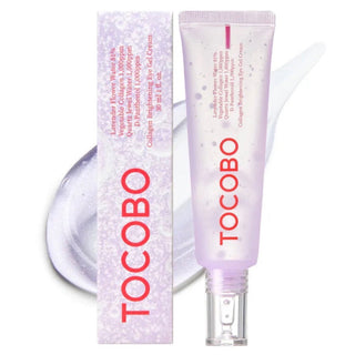 Tocobo Collagen Brightening Eye Gel Cream in a 30mL jar, designed to reduce dark circles and refresh the eye area.